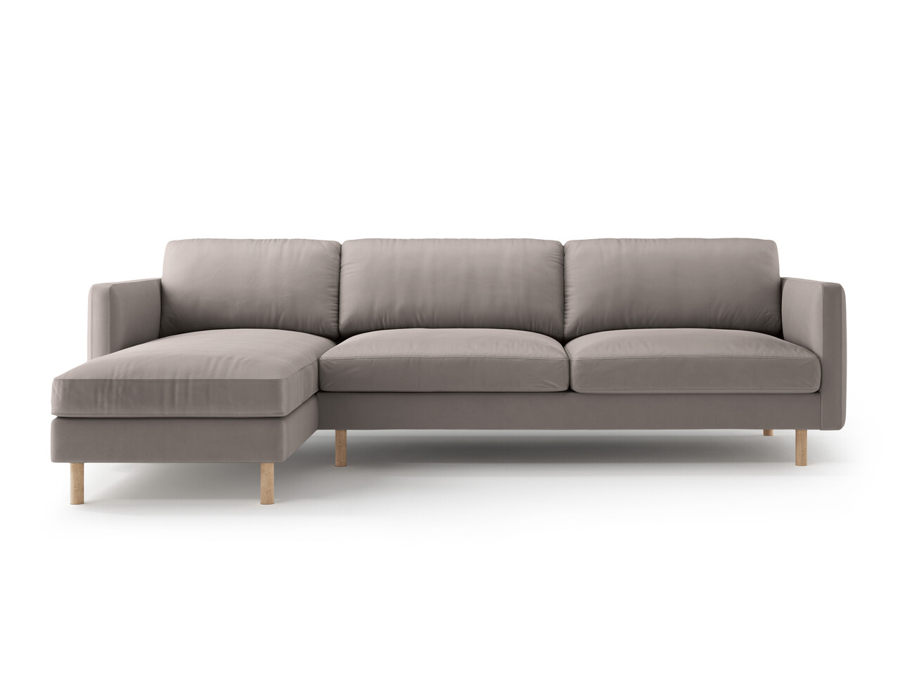 Coltar stanga 4 locuri, Eden, Micadoni Home, 286x150x90 cm, catifea, gri beton - imagine 6